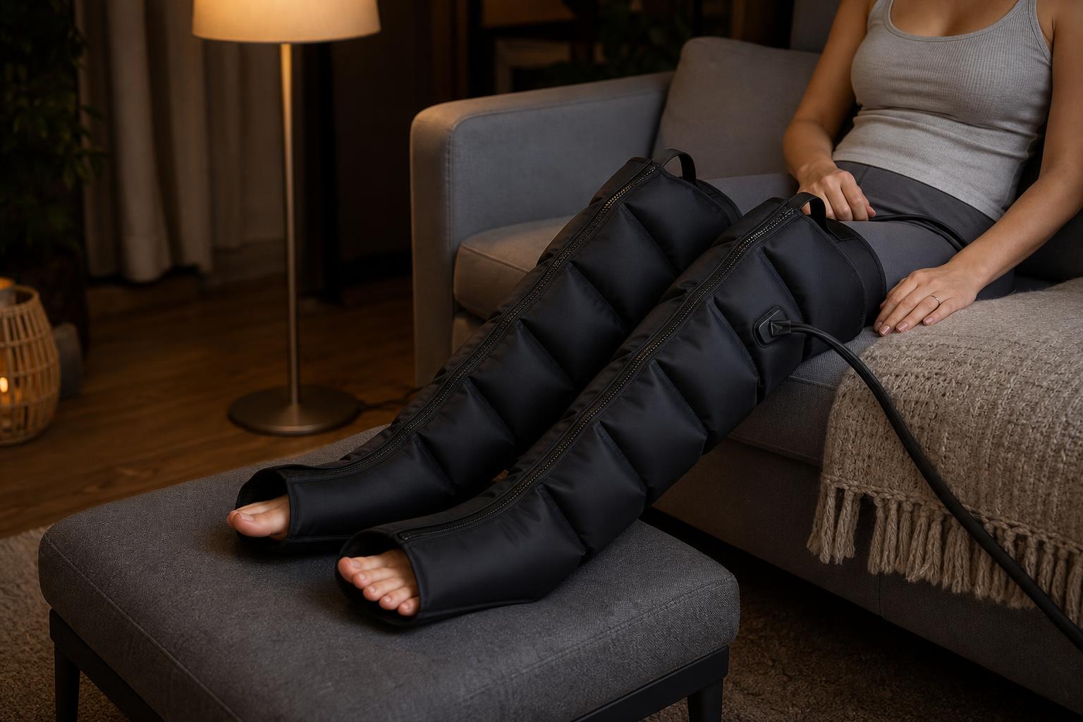 Las botas puestas, descansando en el sofá
